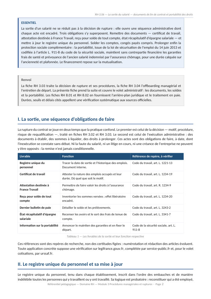 Une page du cours RH 3.06