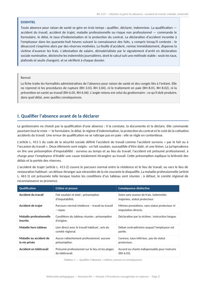 Une page du cours
