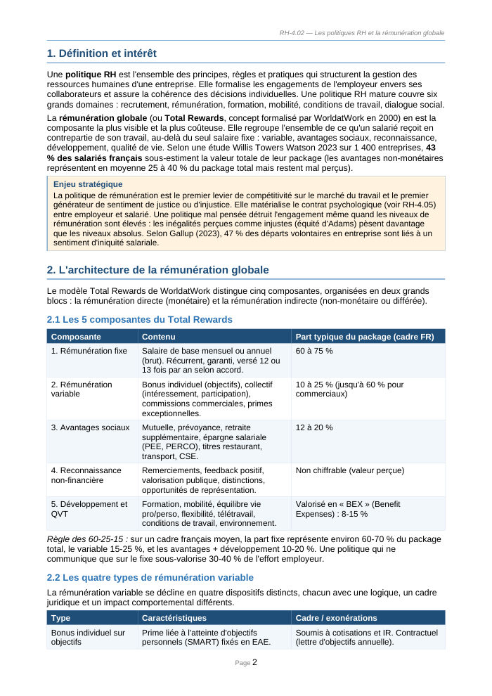 Une page du cours