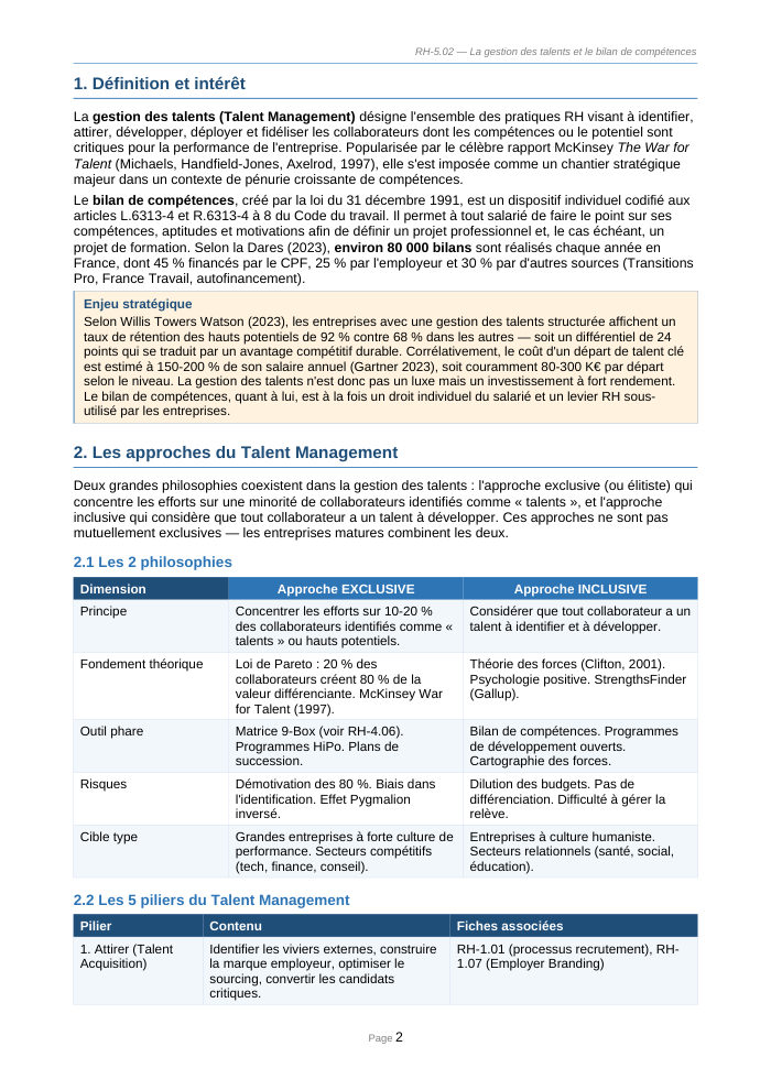 Une page du cours RH 5.02