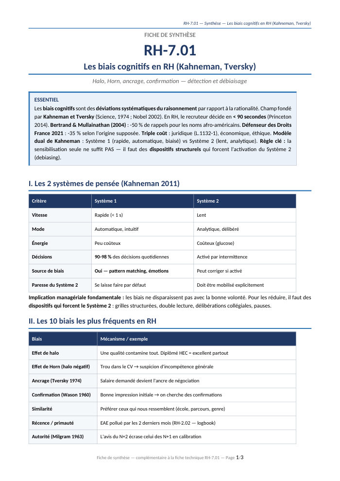 Première page de la synthèse
