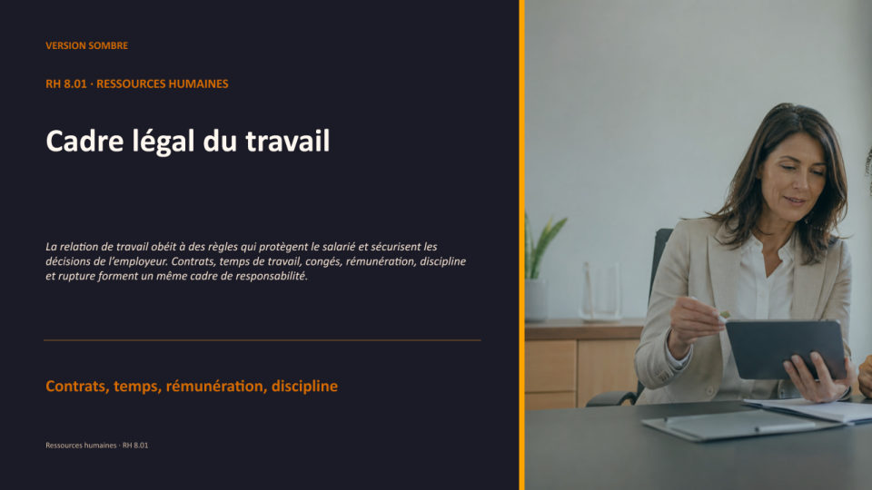 Première diapositive de la fiche RH 8.01