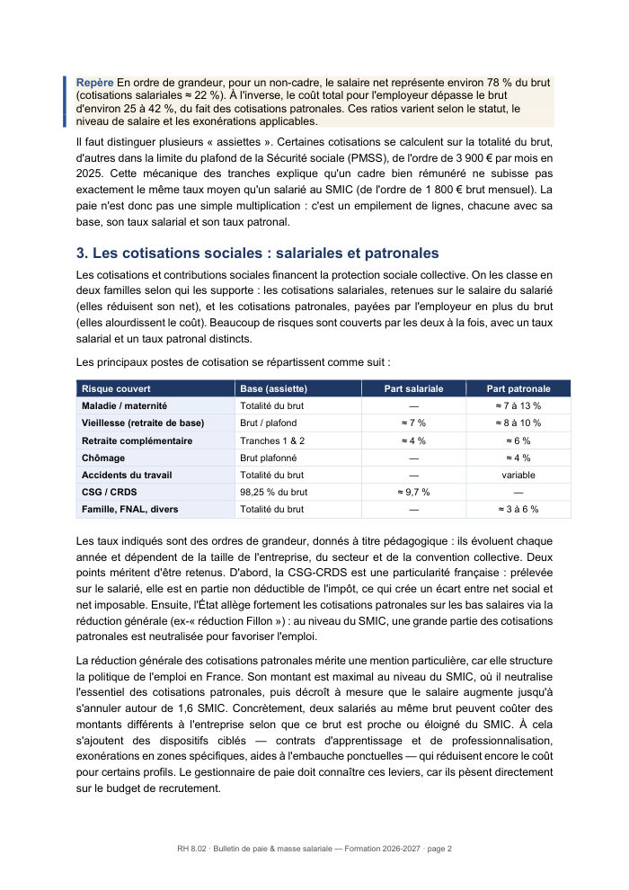 Une page du cours RH 8.02