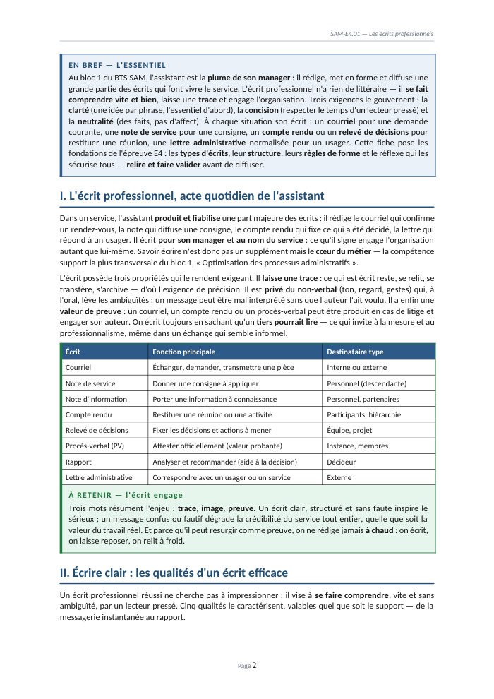 Une page du cours