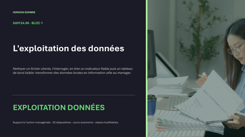 Première diapositive de la fiche SAM E4.06