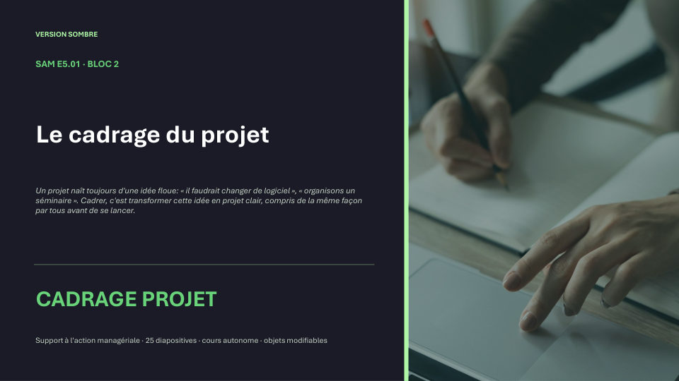 Première diapositive de la fiche SAM E5.01