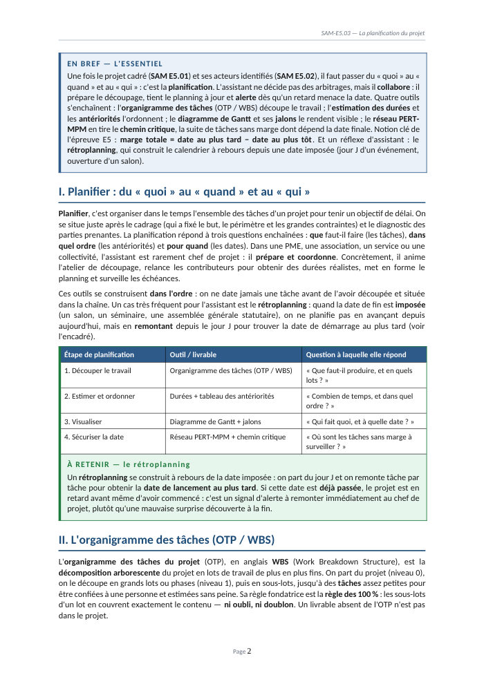 Une page du cours