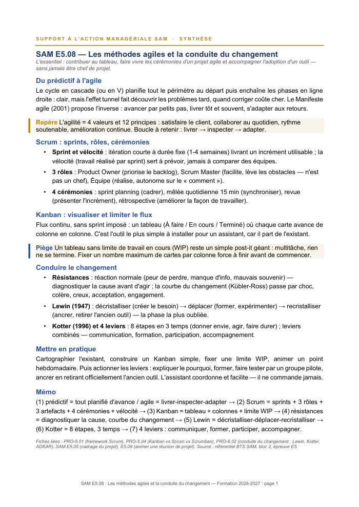 Première page de la synthèse