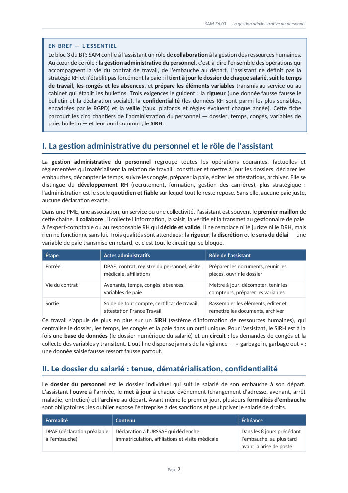 Une page du cours
