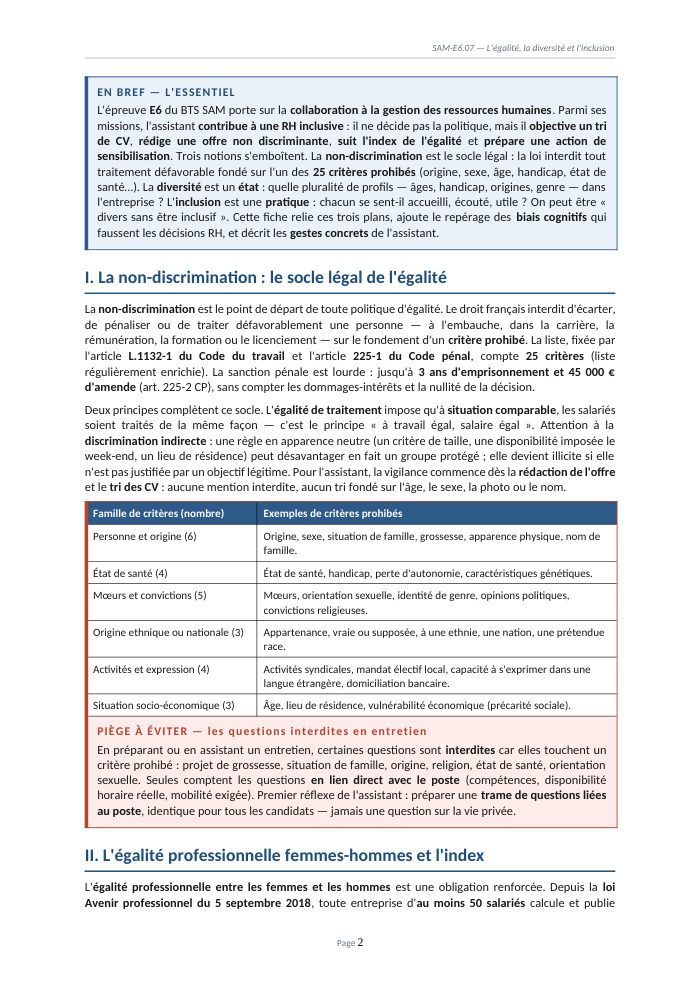 Une page du cours