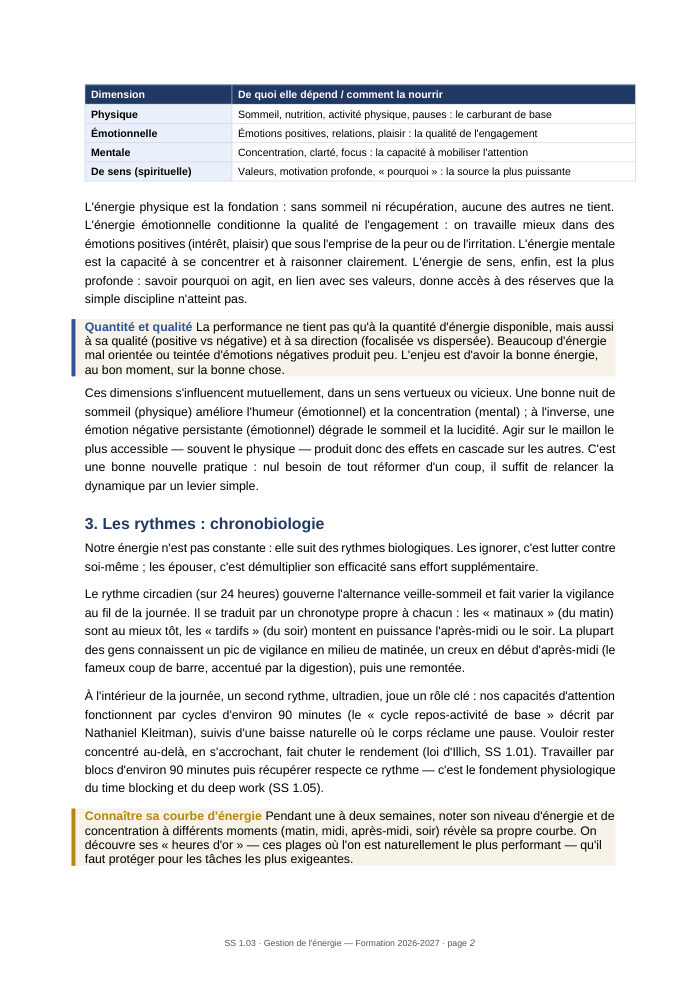 Une page du cours SS 1.03