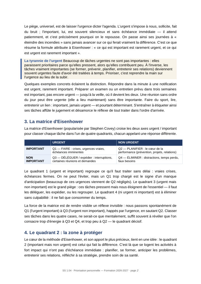 Une page du cours SS 1.04