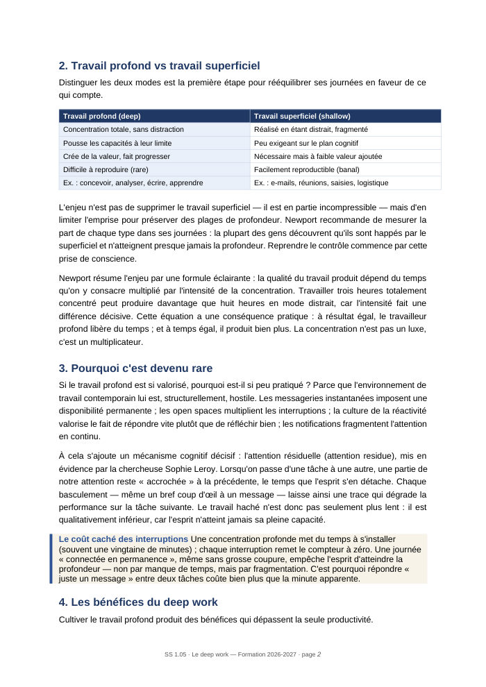 Une page du cours