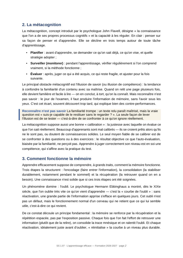 Une page du cours SS 1.07