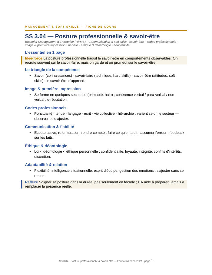 Première page de la synthèse