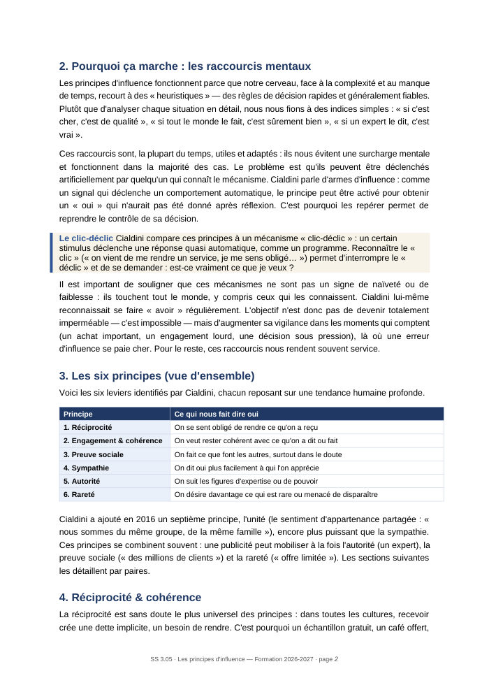 Une page du cours