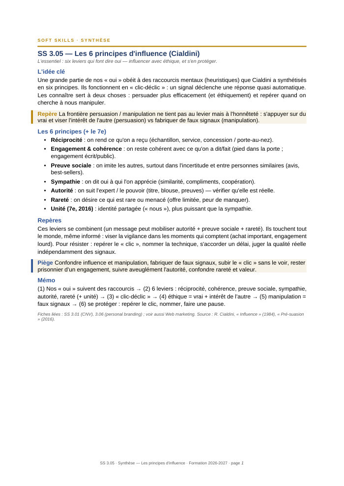 Première page de la synthèse