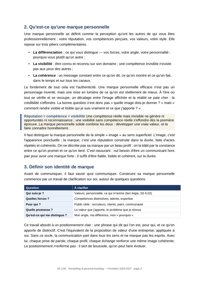 Une page du cours