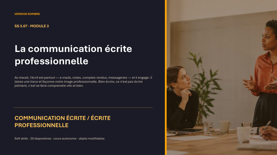 Première diapositive de la fiche SS 3.07
