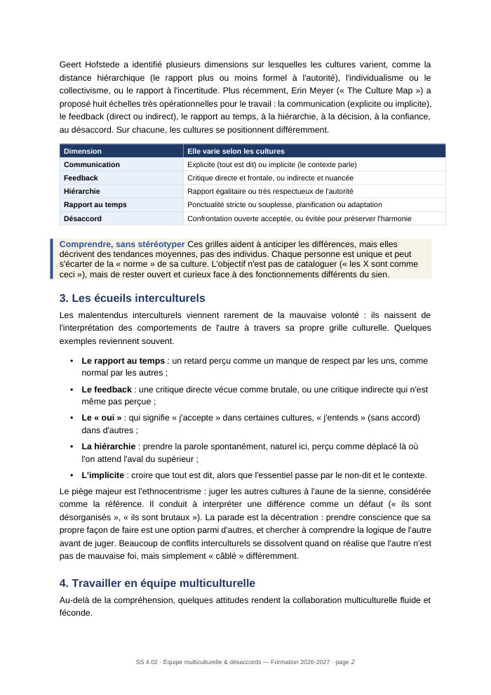 Une page du cours SS 4.02