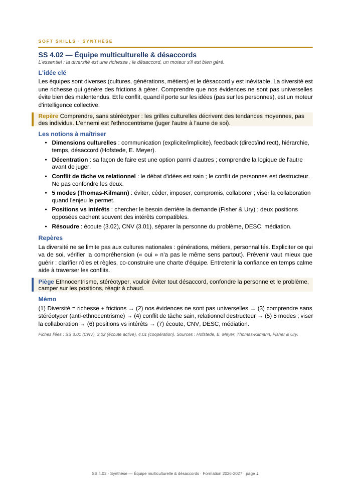 Première page de la synthèse