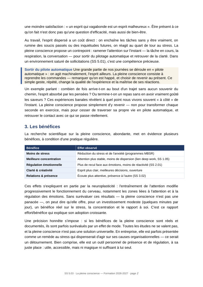 Une page du cours