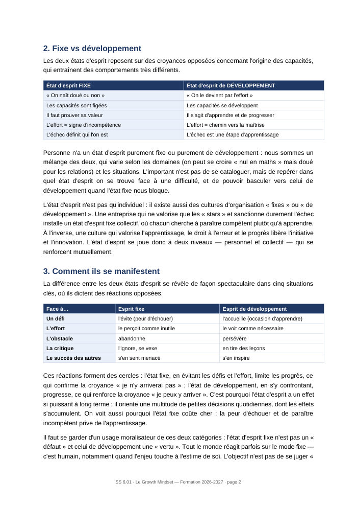 Une page du cours SS 6.01