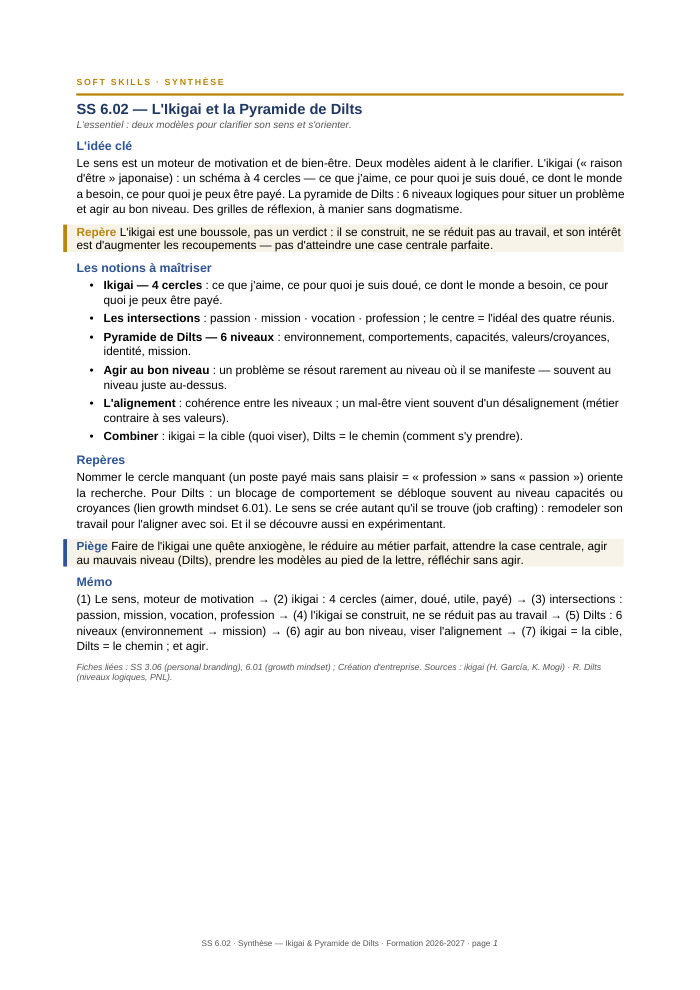Première page de la synthèse