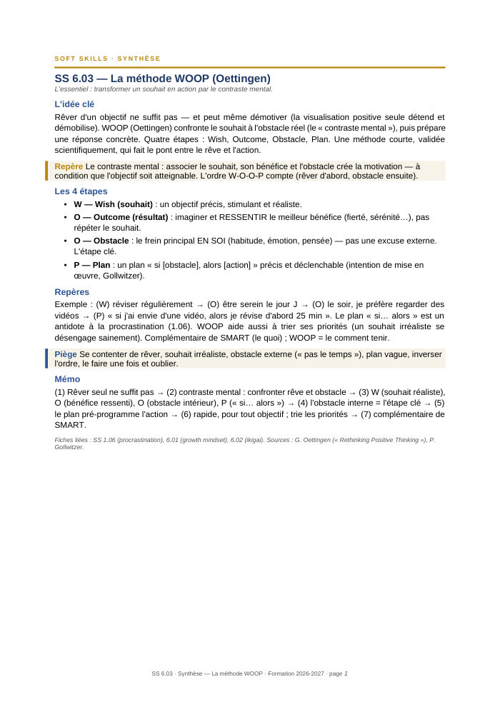 Première page de la synthèse