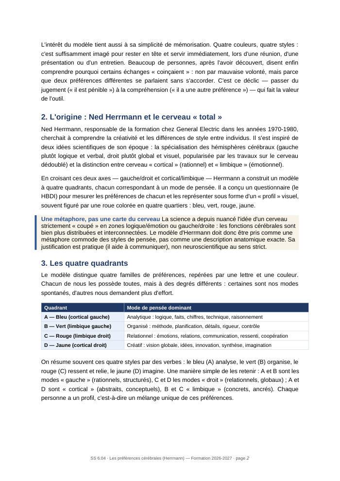 Une page du cours