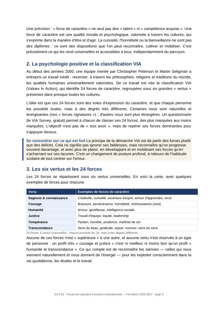Une page du cours