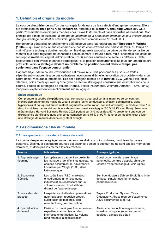 Une page du cours TM 07