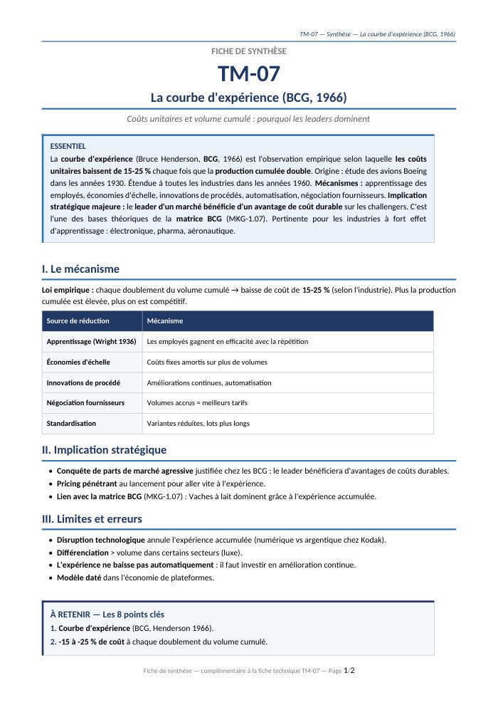 Première page de la synthèse