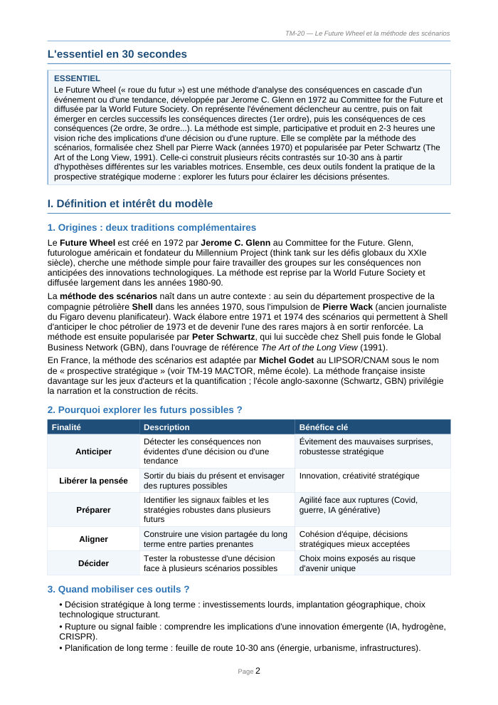 Une page du cours TM 20
