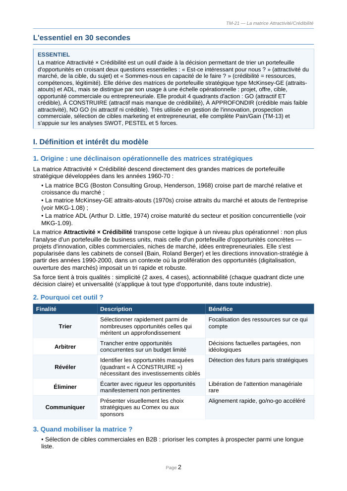 Une page du cours TM 21