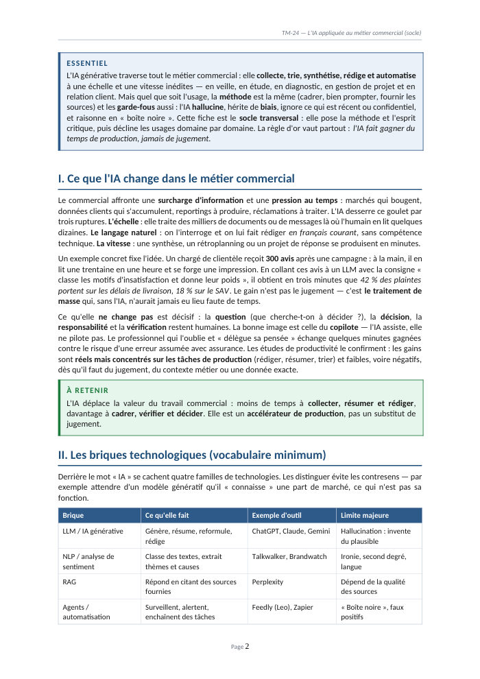 Une page du cours