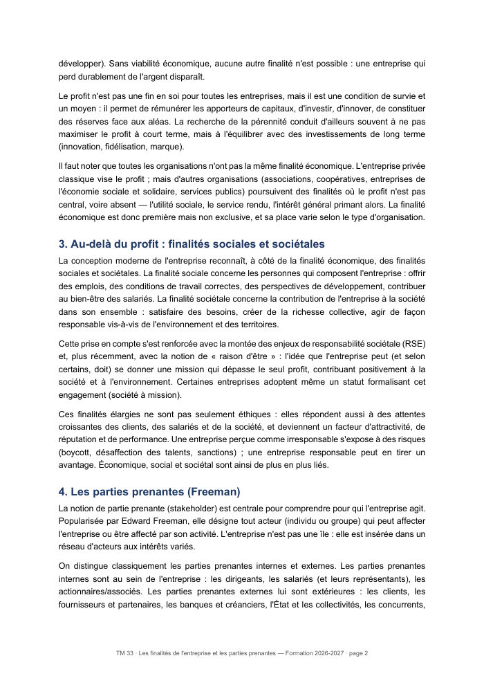 Une page du cours TM 33
