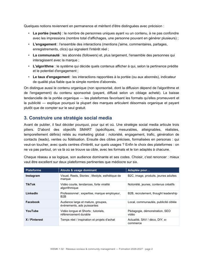 Une page du cours