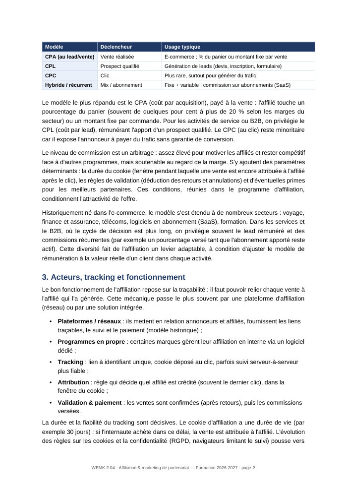 Une page du cours