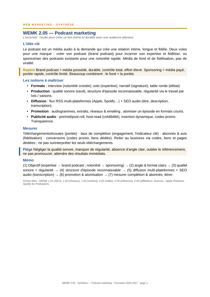 Première page de la synthèse
