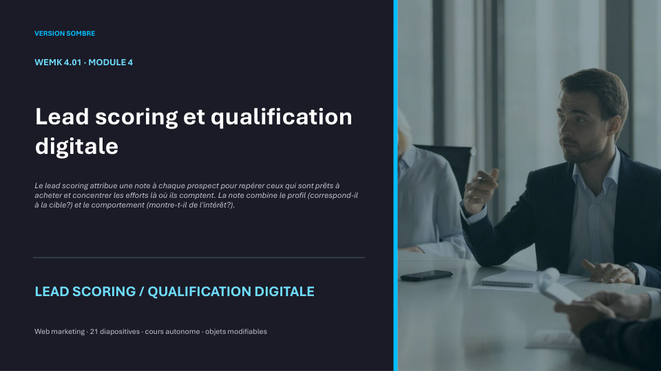 Première diapositive de la fiche WEMK 4.01