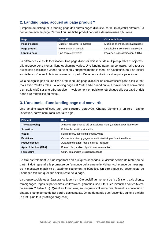 Une page du cours