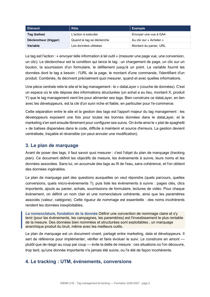 Une page du cours