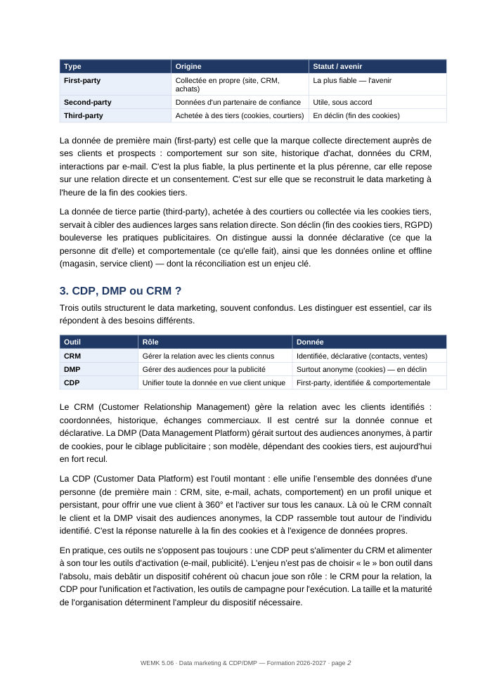Une page du cours
